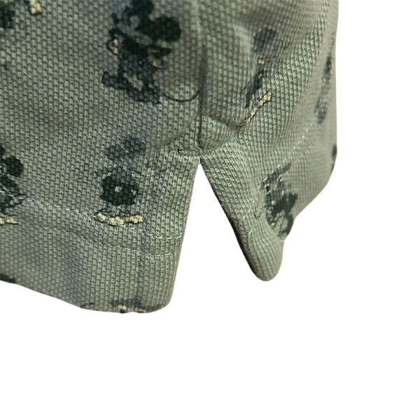 Disney Men's Polo Shirt L Green Mickey Mouse Print Short Sleeve - Picture 6 of 11
